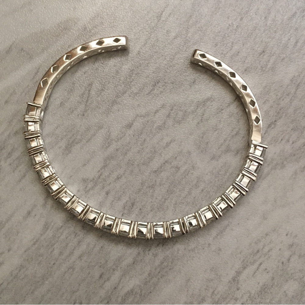Sterling Silver White Stone Bracelet